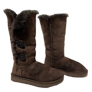 UGG Boots Bailey Button Classic Tall Boots 1873 Button Black Triplet Size 6 Uggs